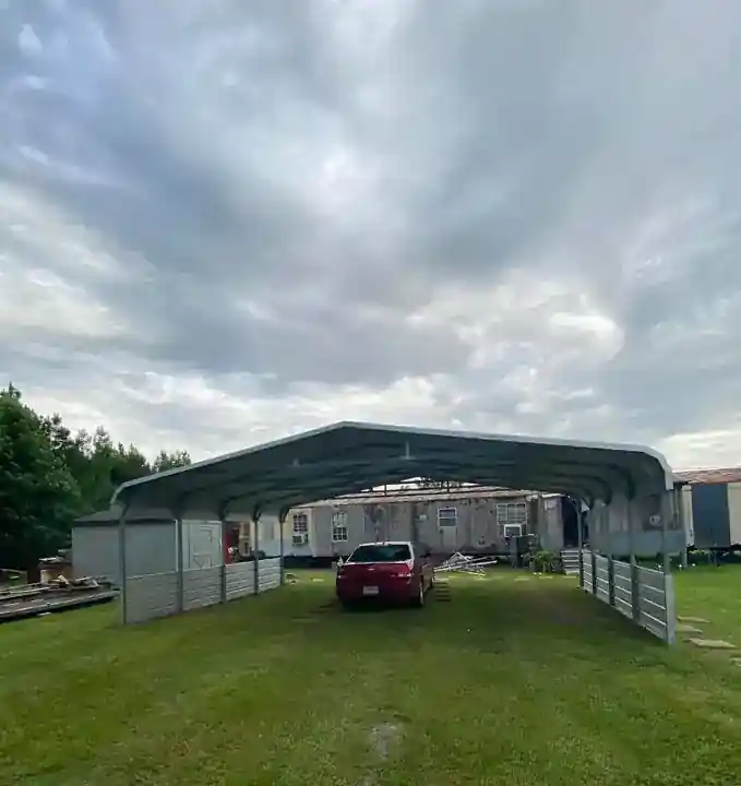 Metal carport installed on residential property